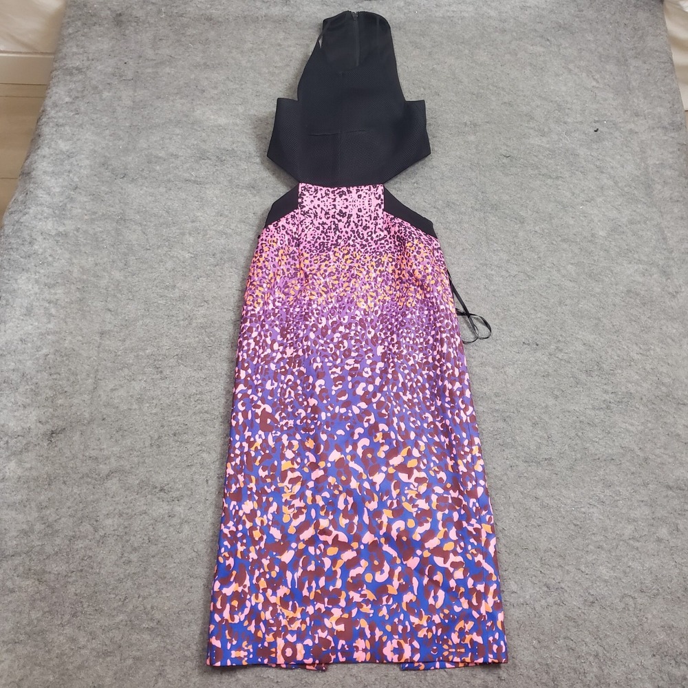 Unbranded Dress Womens Medium‎ Black Pink Maxi Cutout Sleeveless Casual Ladies